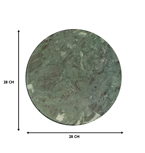 Desert Crafts Marble Chakla and Wooden Belan for Home & Kitchen (11 in, Green Marble)